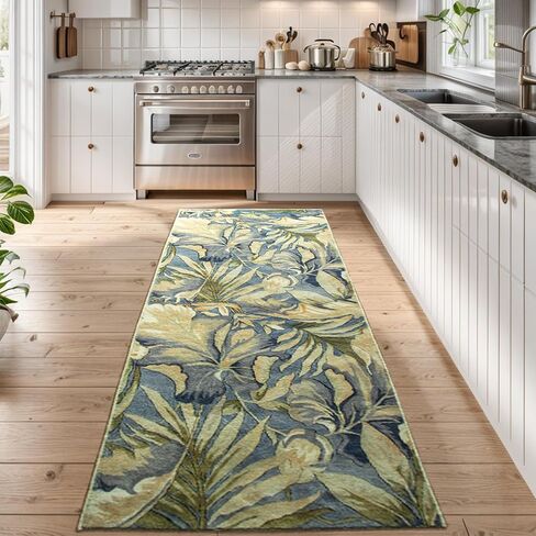 Yancorp 2' x 6' Boho Runner Rug, Washable, for Hallway, Front Doors, Kitchen, Entryway(Floral) in Saudi Arabia