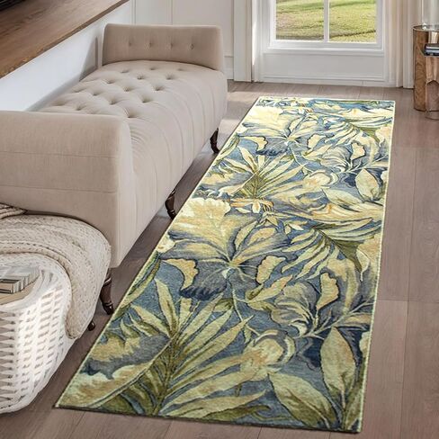 Yancorp 2' x 6' Boho Runner Rug, Washable, for Hallway, Front Doors, Kitchen, Entryway(Floral) in Saudi Arabia