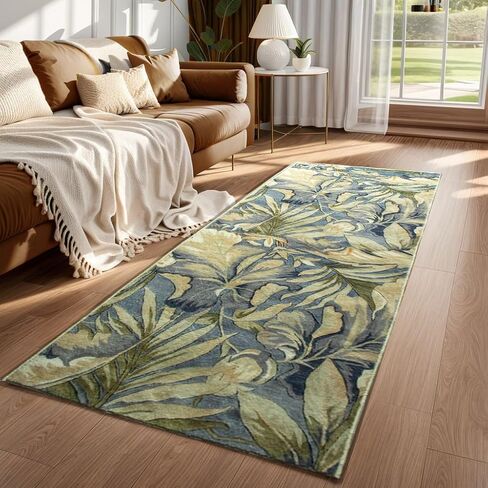 Yancorp 2' x 6' Boho Runner Rug, Washable, for Hallway, Front Doors, Kitchen, Entryway(Floral) in Saudi Arabia