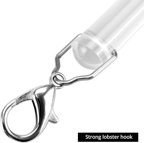 QWORK 40 Inch Clear Acrylic Curtain Pull Wand (4 Pack) with Strong Lobster Hook and Extra Ring Attachments – Ideal for Thick & Heavy Grommet Curtains in Saudi Arabia