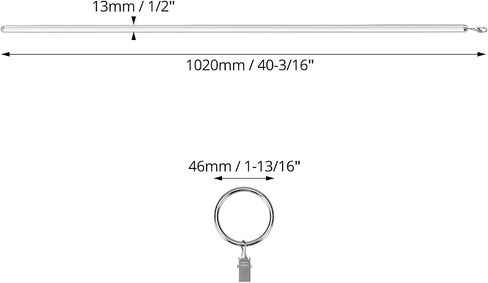 QWORK 40 Inch Clear Acrylic Curtain Pull Wand (4 Pack) with Strong Lobster Hook and Extra Ring Attachments – Ideal for Thick & Heavy Grommet Curtains in Saudi Arabia