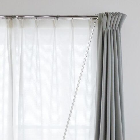 QWORK 40 Inch Clear Acrylic Curtain Pull Wand (4 Pack) with Strong Lobster Hook and Extra Ring Attachments – Ideal for Thick & Heavy Grommet Curtains in Saudi Arabia