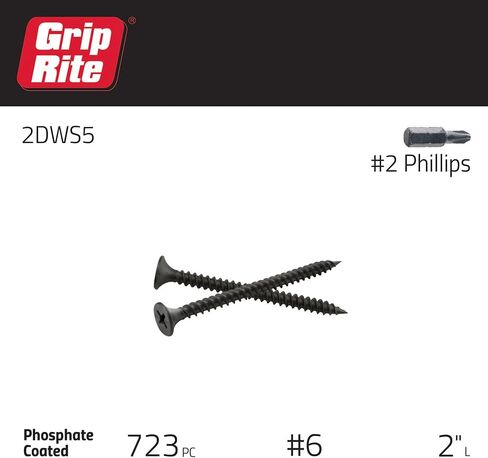Grip-Rite 2DWS5#6 X 2 "Phillips Bugle Head غرامة موضوع حاد نقطة دريوال المسمار، صندوق 5 رطل in Saudi Arabia