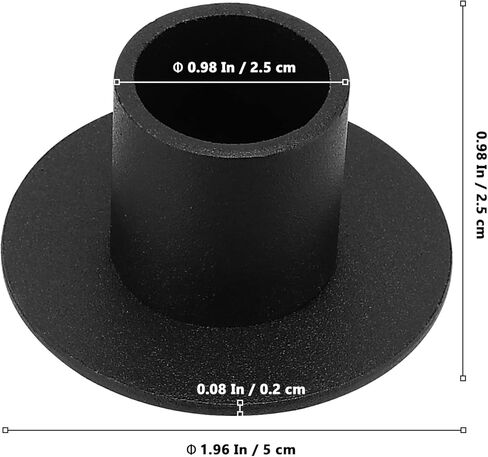 8 عبوات من حوامل الشموع السوداء مقاس 5 سم، حوامل شموع، حوامل شموع عمود مع قاعدة مستديرة، حامل شموع حديد قديم لتزيين حفلات الزفاف in Kuwait