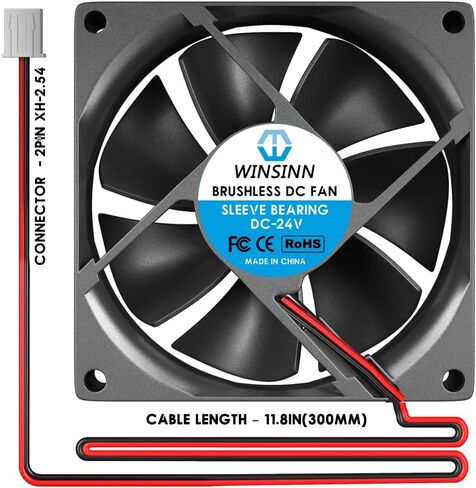 WINSINN DC 60 مم مروحة 5 فولت 6025 كم تحمل تبريد بدون فرشاة 60 مم × 25 مم 2PIN (عبوة من 3 قطع) in Kuwait