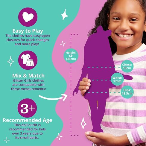 Glitter Girls - Ladybug Shimmer Pajama Top & Pant Regular Outfit - 14-inch Doll Clothes & Accessories Toys, 36 months to 144 months in Kuwait