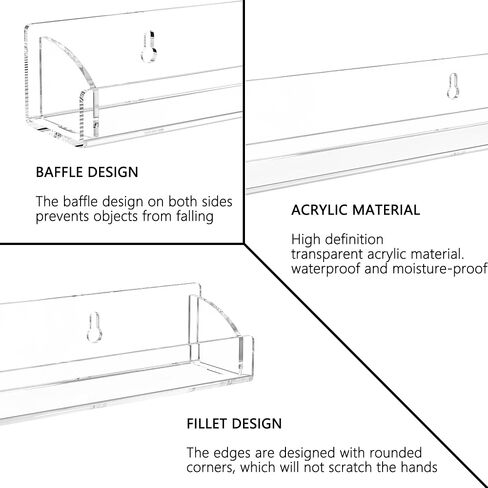 30 Inch Clear Nail Polish Wall Rack with Removable End Caps Set of 6, Acrylic Nail Polish Organizer Wall Mounted,Nail Polish Sorage Shelves for 192 Bottles (30 Inch) in Saudi Arabia