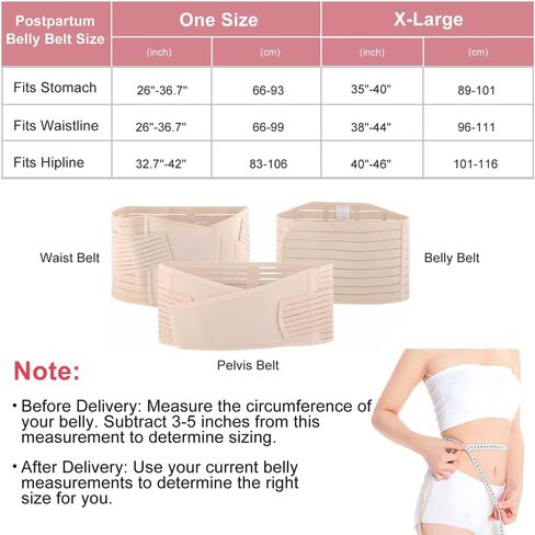 3 In 1 Postpartum Belly Band Wrap - Abdominal Binder Post Surgery C Section Compression Girdle Belt - After Birth Recovery Support - Postnatal Pelvis Waist Trainer Slimming Shapewear Body Shaper in Saudi Arabia