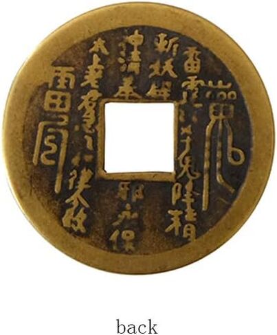 6pcs 1.5 Inch Chinese Fortune Coins Feng Shui I-Ching Coins Chinese Good Luck Coins + Gift Bag (Zhenzhai Zhibao,Yellow) in Saudi Arabia