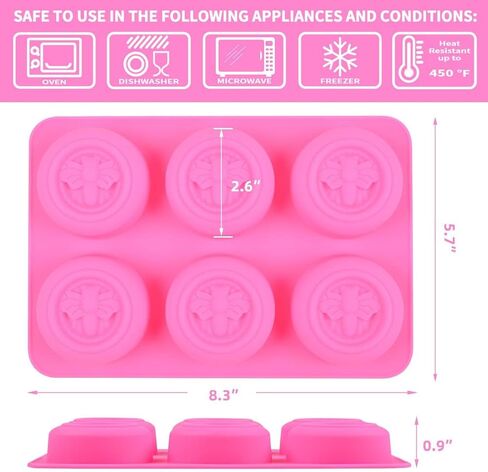 SJ Heart Silicone Molds, 6 Cavity 4 Ounce Bar Heart Mold for Soap, Resin, Candle and Muffin, Pack of 1 in Saudi Arabia
