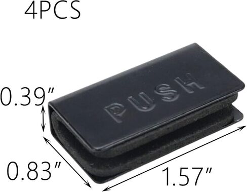 Crapyt 4 PCS Rectangular Strike Plate 1.57"×0.83"×0.39" Magnetic Latch Clamp Glass Clip can Reduce Collision Force Black Glass Door Magnetic Touch in Saudi Arabia