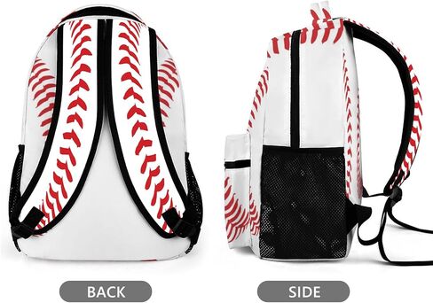 KOYI Baseball Backpack Boys Baseball Sports Softball American School Backpack, Kids Baseball Backpack for Boys Girls, Elementary Middle High School Bookbags Travel Backpack, 16.5Inch, Black White in Saudi Arabia