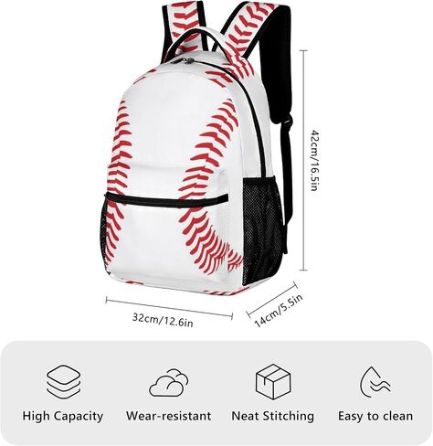 KOYI Baseball Backpack Boys Baseball Sports Softball American School Backpack, Kids Baseball Backpack for Boys Girls, Elementary Middle High School Bookbags Travel Backpack, 16.5Inch, Black White in Saudi Arabia