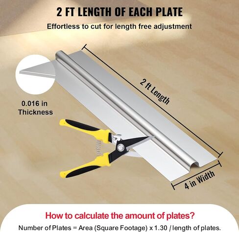 VEVOR PEX Heat Transfer Plates, 4 ft Aluminum PEX Heat Transfer Plates, 100 pcs Box Radiant Heat Transfer Plates, 1/2 inch Heat Transfer Plates Designed for PEX Tubing in Saudi Arabia