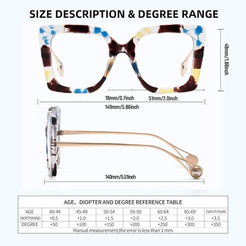 Stylish Oversized Reading Glasses for Women, Blue Light Blocking Computer Readers, Trendy Ladies Cat Eye Eyeglasses in Saudi Arabia