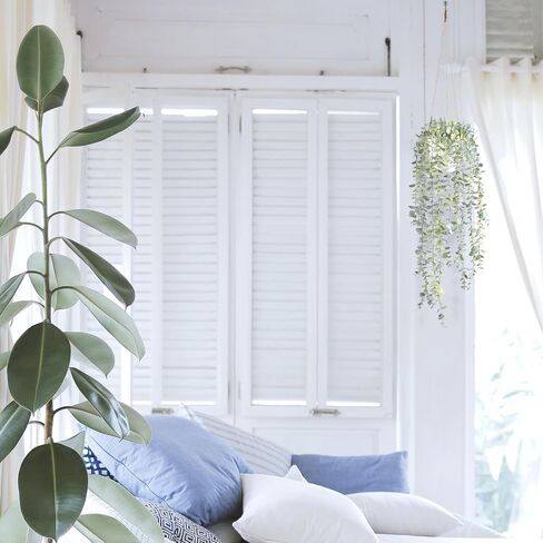 Decorative Hanging Plants for Shelf, Faux Ivy Eucalyptus Vine, Fake Greenery in White Pot (Light Green, 1PCS) in Saudi Arabia
