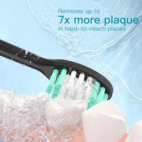 Replacement Toothbrush Heads 5 Pack for AquaSonic Black Series for Vibe Series Black Series pro, and for Duo Series pro Electric Toothbrush,Black Toothbrush Curved Shape Design in Kuwait