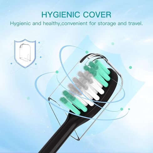 Replacement Toothbrush Heads 5 Pack for AquaSonic Black Series for Vibe Series Black Series pro, and for Duo Series pro Electric Toothbrush,Black Toothbrush Curved Shape Design in Kuwait