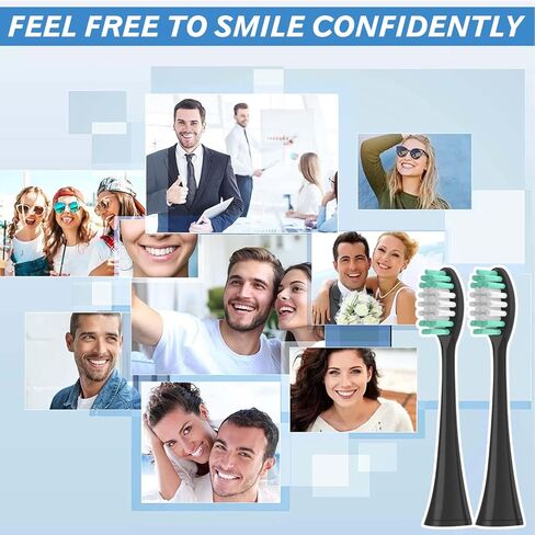 Replacement Toothbrush Heads 5 Pack for AquaSonic Black Series for Vibe Series Black Series pro, and for Duo Series pro Electric Toothbrush,Black Toothbrush Curved Shape Design in Kuwait