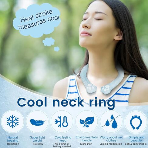 Neck Cooling Tube,Reusable Wearable Neck Cooler Ring,Wearable Cooling Neck Wraps for Summer Heat,Neck Cooling Tube with Cold Insulated Bag for Outdoor Indoor, Relief for Hot Flashes and Summer in Saudi Arabia