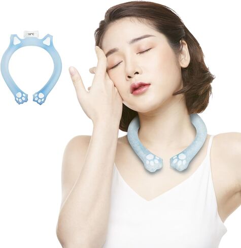 Neck Cooling Tube,Reusable Wearable Neck Cooler Ring,Wearable Cooling Neck Wraps for Summer Heat,Neck Cooling Tube with Cold Insulated Bag for Outdoor Indoor, Relief for Hot Flashes and Summer in Saudi Arabia
