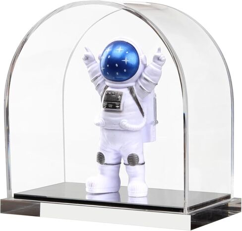 علبة عرض أكريليك مقوسة للمقتنيات، منظم حامل صندوق تخزين على سطح الطاولة مع قاعدة مرآة، صناديق أكريليك شفافة للمعادن الأحفورية المرجانية الكريستالية نموذج تمثال عرض in Kuwait