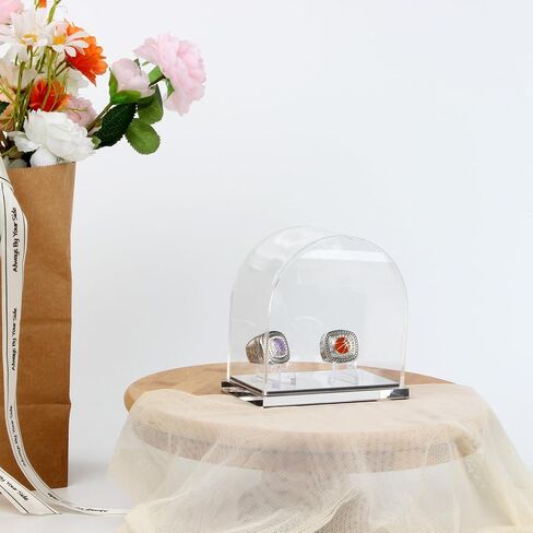 علبة عرض أكريليك مقوسة للمقتنيات، منظم حامل صندوق تخزين على سطح الطاولة مع قاعدة مرآة، صناديق أكريليك شفافة للمعادن الأحفورية المرجانية الكريستالية نموذج تمثال عرض in Kuwait