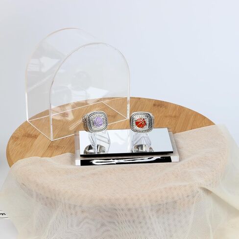 علبة عرض أكريليك مقوسة للمقتنيات، منظم حامل صندوق تخزين على سطح الطاولة مع قاعدة مرآة، صناديق أكريليك شفافة للمعادن الأحفورية المرجانية الكريستالية نموذج تمثال عرض in Kuwait