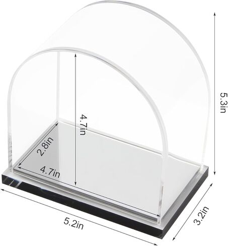 علبة عرض أكريليك مقوسة للمقتنيات، منظم حامل صندوق تخزين على سطح الطاولة مع قاعدة مرآة، صناديق أكريليك شفافة للمعادن الأحفورية المرجانية الكريستالية نموذج تمثال عرض in Kuwait