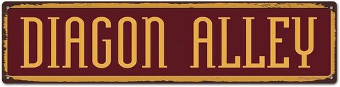 BTFSigns Diagon Alley Decorative Metal Signs for Wall Decro Funny Street Road Sign Rustproof Aluminum Plate 4"x16" Red in Saudi Arabia
