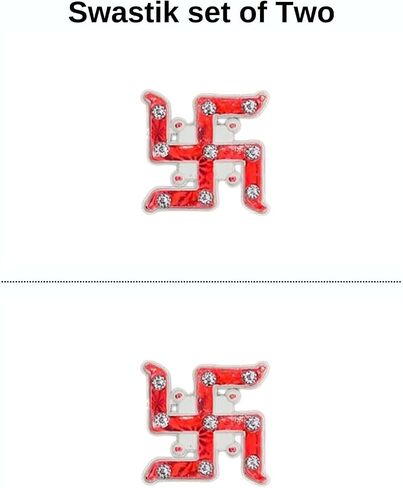 كهف خشبي_||_ملصقات Swastik (مجموعة من قطعتين) لتزيين جدار المنزل وغرفة بوجا في ماندير. in Saudi Arabia