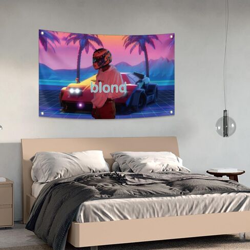 Generic Frank Singer Ocean Flag Album Cover Tapestry 3x5Ft Blond Tapestry Wall Hanging College Dorm Wall Decor Room Flags Wall Art Poster Home Decor for Bedroom Living Room in Saudi Arabia