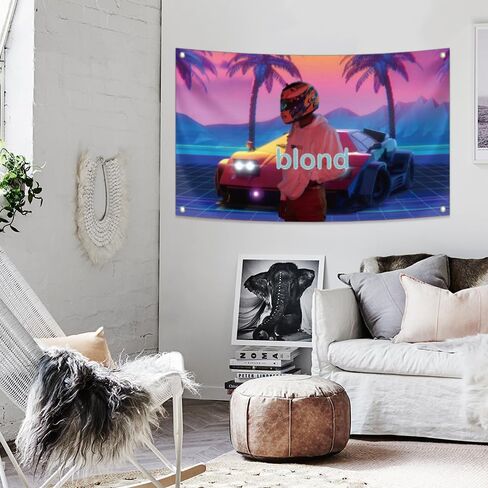 Generic Frank Singer Ocean Flag Album Cover Tapestry 3x5Ft Blond Tapestry Wall Hanging College Dorm Wall Decor Room Flags Wall Art Poster Home Decor for Bedroom Living Room in Saudi Arabia