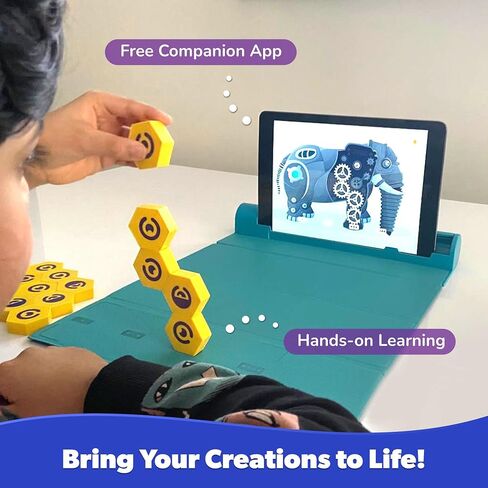PlayShifu Interactive STEM Toys - Plugo Link (Kit + App) | Educational Toy for Kids 4-10 Years | Brain Games | Magnetic Building Blocks + 200 STEM Puzzles | Engineering Kit (Works with tabs/mobiles) in Kuwait