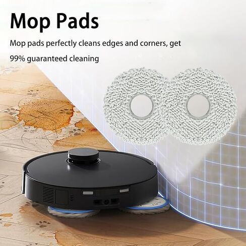 ملحقات بديلة متوافقة مع Yeedi M12 PRO+، للمكنسة الكهربائية Ecovacs DEEBOT T30 Omni T30 PRO MAX، 1 فرشاة رئيسية، 4 فرش جانبية، 4 مرشحات هيبا، 4 وسادات ممسحة، 4 أكياس غبار in Saudi Arabia