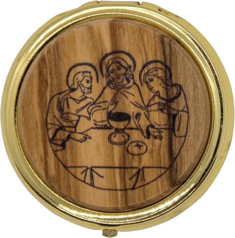 Venerare 2 "Pyx للمناولة المقدسة مع ميدالية خشب الزيتون in Saudi Arabia