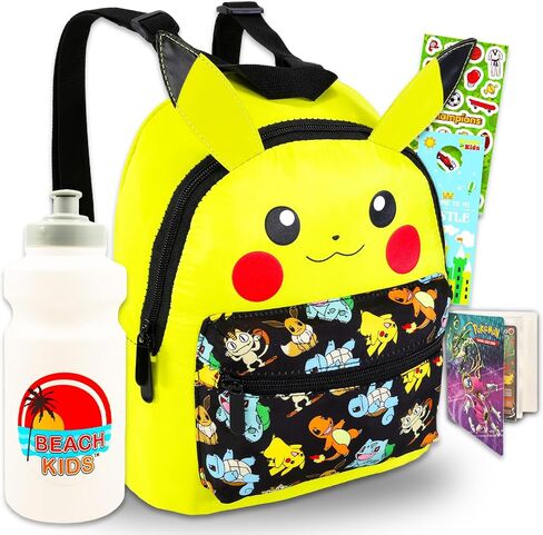Pokemon Mini Backpack for Boys - Bundle with 12" Pikachu Backpack, Water Bottle, Pokemon Card Binder, More | Pokemon Small Backpack Set for Kids in Saudi Arabia