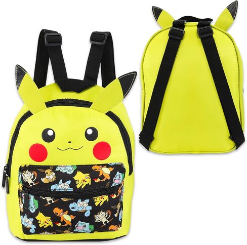 Pokemon Mini Backpack for Boys - Bundle with 12" Pikachu Backpack, Water Bottle, Pokemon Card Binder, More | Pokemon Small Backpack Set for Kids in Saudi Arabia