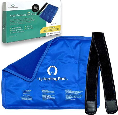 Foot and Ankle Gel Pack - Reusable Gel Ice Pack with Elastic Fastener - Cold Packs for Post-Surgery or Sport Injuries, Flexible Ice Packs - Foot Wrap and Ankle Ice Pack Wrap Compression - 1 Pack Blue in Saudi Arabia