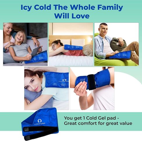 Foot and Ankle Gel Pack - Reusable Gel Ice Pack with Elastic Fastener - Cold Packs for Post-Surgery or Sport Injuries, Flexible Ice Packs - Foot Wrap and Ankle Ice Pack Wrap Compression - 1 Pack Blue in Saudi Arabia