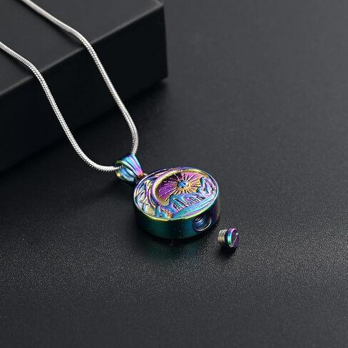 Urn Necklace for Ashes Celtic Knot Cremation Jewelry for Ashes Mountain Necklace for Women Valley Sunset Keepsake Memorial Pendant Moon Mountain Range Necklaces in Saudi Arabia
