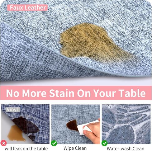 Maxpearl Faux Leather Placemats Set of 6 - Waterproof - Wipe Clean - Heat Resistant - Anti Slip Dining Table Place Mats, Suitable for Indoor & Outdoor Use, 17’’×12’’, Beige in Kuwait