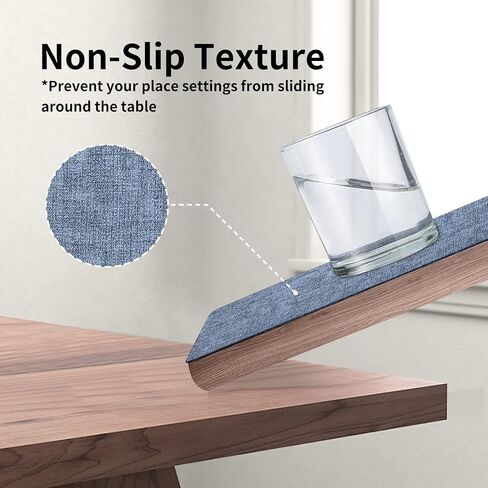 Maxpearl Faux Leather Placemats Set of 6 - Waterproof - Wipe Clean - Heat Resistant - Anti Slip Dining Table Place Mats, Suitable for Indoor & Outdoor Use, 17’’×12’’, Beige in Kuwait
