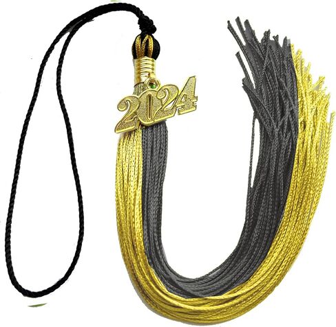 Single Color Graduation Cap Tassel with 2025 Gold Year Charm, 9 Inch Long in Kuwait
