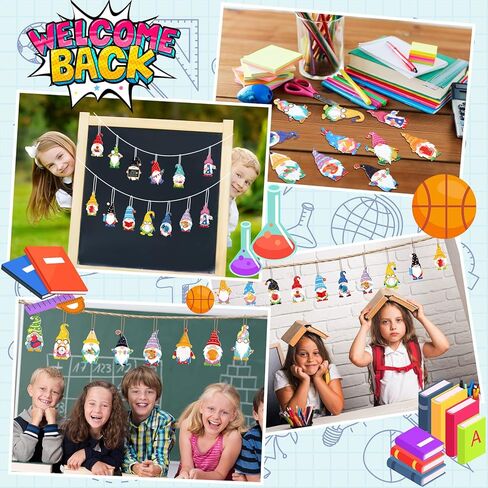 48 قطعة من زخارف التماثيل المعلقة للمدرسة، زينة تقدير زملاء الدراسة للعودة إلى المدرسة، يوم المعلمين، لوازم الحفلات، ديكور جدار الفصل الدراسي، 24 نمطًا in Kuwait