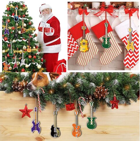 Civaner 36 Pcs Christmas Guitar Ornaments Wooden Guitar Xmas Musical Ornaments Mini Instrument Christmas Ornaments for Holiday Christmas Tree Decoration in Saudi Arabia