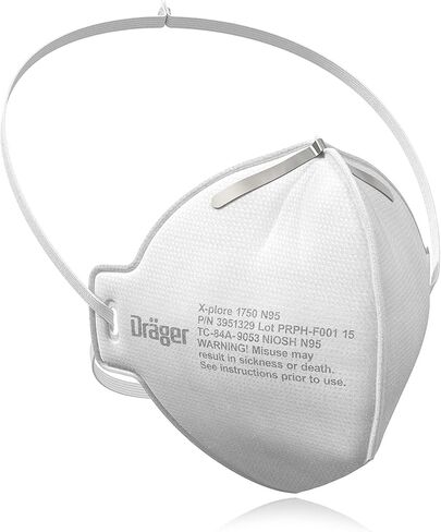 أقنعة Dräger X-plore 1750 C N95 مصنوعة في الولايات المتحدة | 20 جهاز تنفس معتمد من NIOSH، مناسب عالميًا in Saudi Arabia