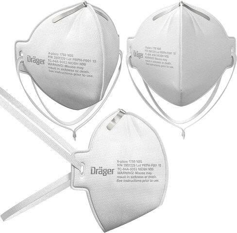 أقنعة Dräger X-plore 1750 C N95 مصنوعة في الولايات المتحدة | 20 جهاز تنفس معتمد من NIOSH، مناسب عالميًا in Saudi Arabia