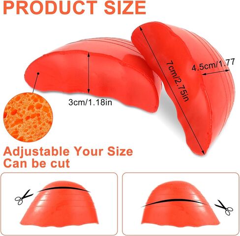 6 PCS Shoe Filler Insert for Loose Shoe, Toe Cushion Fillers Make Shoes Fit, Toe Cushion Fillers for Women and Men for All Day Pain Relief and Comfort, Prevent Heel Sliping(Orange) in Saudi Arabia