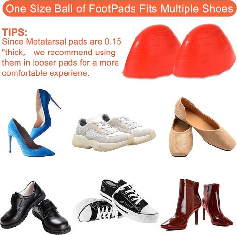 6 PCS Shoe Filler Insert for Loose Shoe, Toe Cushion Fillers Make Shoes Fit, Toe Cushion Fillers for Women and Men for All Day Pain Relief and Comfort, Prevent Heel Sliping(Orange) in Saudi Arabia